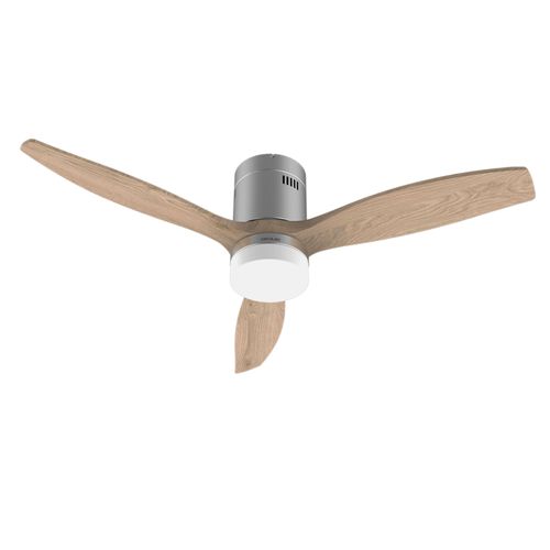 Cecotec Ventilateur de plafond avec lumière et Wifi EnergySilence Aero 5600 Steel Aqua Connected. 40 W, 52" avec 3 lames, télécommande, protection IP44, mode hiver-été, minuterie