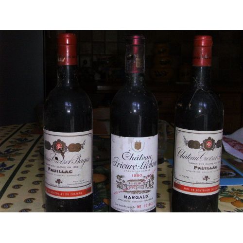 Lot De 3 Bouteilles De Grands Vins Du Medoc : Pauillac Et Margaux