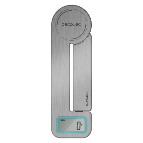 Balance De Cuisine Cecotec Cook Control 10100 Ecopower Compact Lcd 5 Kg Acier Inoxydable - Pliable, Sans Pile, Précision À Partir De 1 G, Affichage Lcd, Fonction Tare, Fonctions Solide Et Liquide