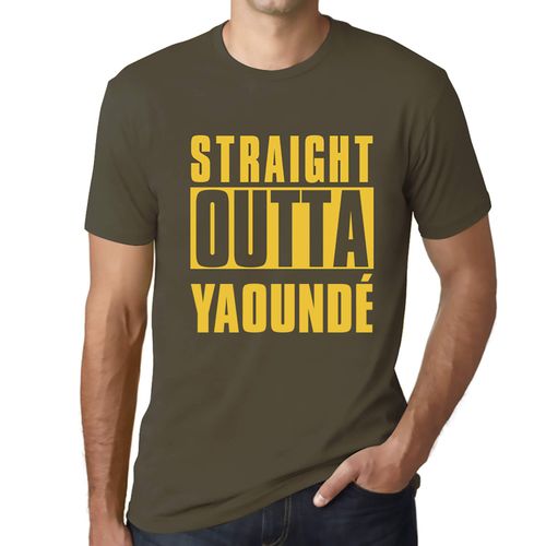 Homme Tee-Shirt Tout Droit Sorti De Yaoundé - Straight Outta Yaoundé - T-Shirt Graphique Éco-Responsable Vintage Cadeau Nouveauté