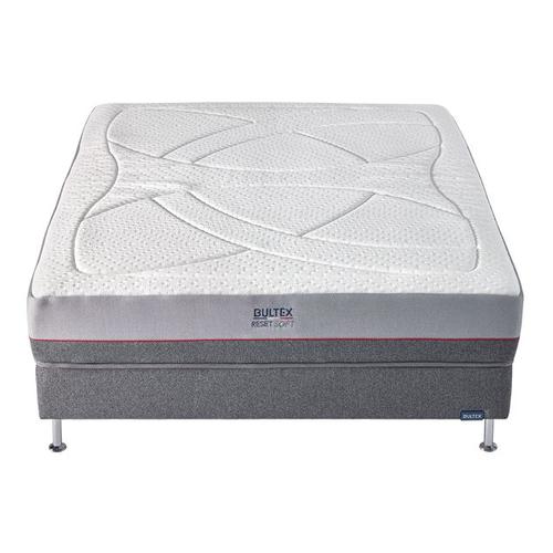 Ensemble Matelas+Sommier Bultex Reset Soft Chiné Gris Urbain 180x200.