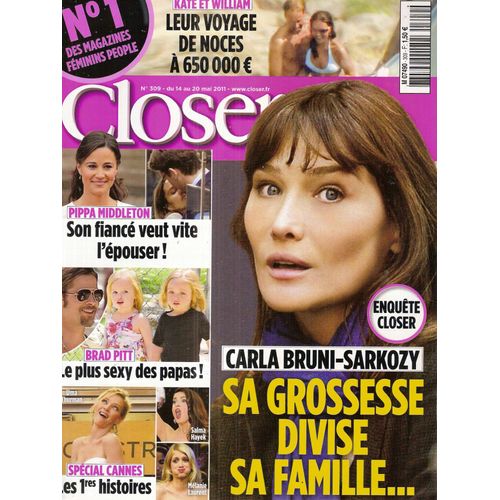 Closer 0309 Carla Bruni, Le Prince William & Kate Middleton, Pippa Middleton, Brad Pitt