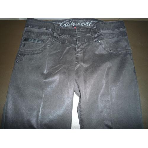 Pantalon Effet Irisé Noir Edc By Esprit Patte Elephant