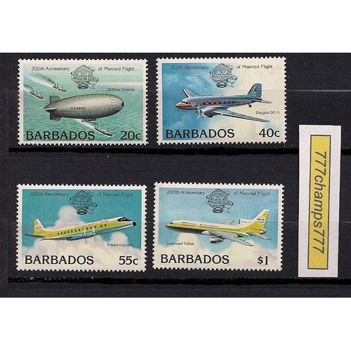 Barbados. Avions. 200ème Anniversaire 1er Vol En Ballon.