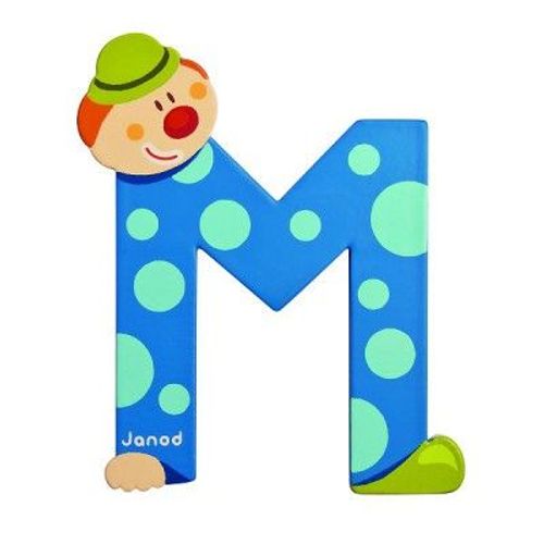 Lettre Décorative Clown En Bois : M