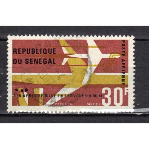 Senegal 1966 Pa : Mise En Service Des Dc-8f De La Compagnie "Air Afrique" - Timbre Oblitéré