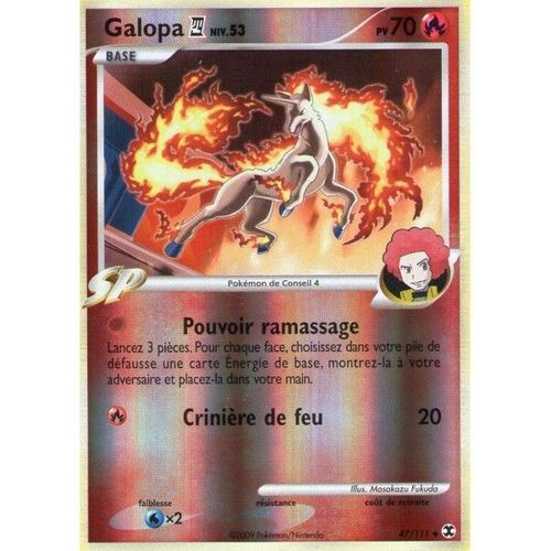 Carte Pokémon Galopa Niv.53 Pv70 47/111 Rare Brillante