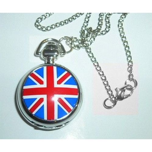 Montre Pendentif, Mini Montre À Gousset - Drapeau Britannique, Anglais, Union Jack