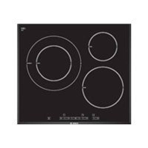 Bosch PIK651T14E - Table de cuisson à induction - 3 plaques de cuisson - Niche - largeur : 56 cm - profondeur : 49 cm - sans cadre, - avec cadre biseauté - noir