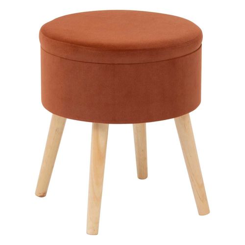 Tabouret Coffre En Velours - Ambre