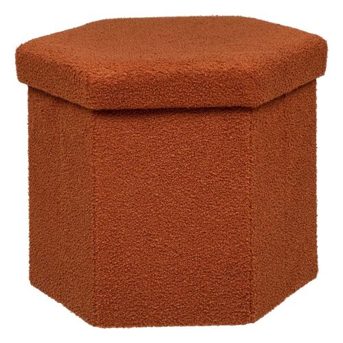 Pouf Pliant Héxagonal En Bouclette - Ambre