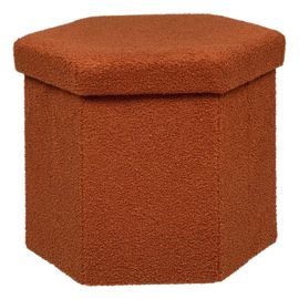 Pouf Pliant Héxagonal En Bouclette - Ambre