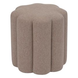 Pouf Design Floral En Tissu - Beige