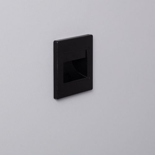 Balise Led 1.5w Encastrable Au Mur Randy Noire Blanc Chaud 3000k