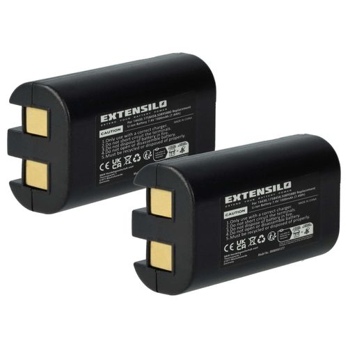 EXTENSILO 2x Batterie remplacement pour Dymo 14430, 1758458, S0895880 pour imprimante, scanner, imprimante d'étiquettes (1000mAh, 7,4V, Li-ion)