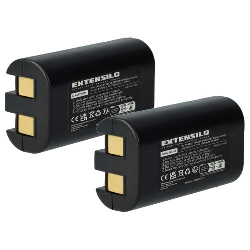 EXTENSILO 2x Batterie compatible avec 3M PL200 imprimante, scanner, imprimante d'étiquettes (1000mAh, 7,4V, Li-ion)