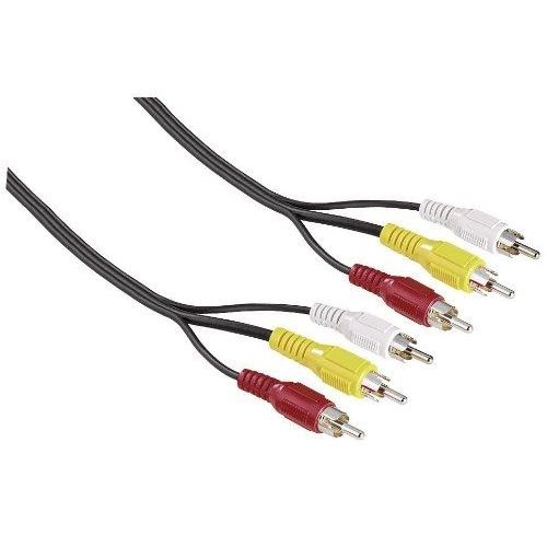 HAMA - 43134H - CONNECTIQUE - CORDON 3 RCA MÂLES/3 RCA MÂLE (1 VIDÉO ET 2 AUDIO) - 2.00M