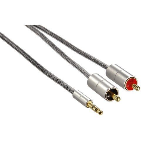 Câble Jack 3.5mm mâle vers 2 RCA mâle Hama AluLine 2 mètres