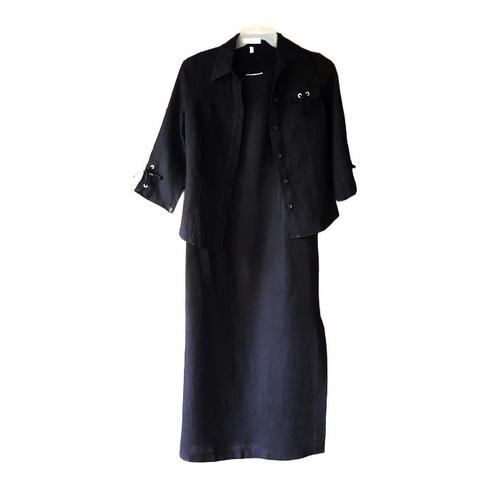 Ensemble Julie Guerlande Veste + Robe Taille 38 Noir Lin & Viscose