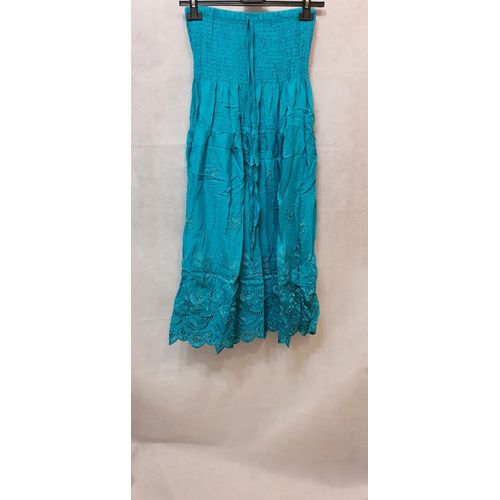Jupe D'ete Longue Broderie Anglaise Vert Femme Zeva Paris Taille Du 38 Au 42