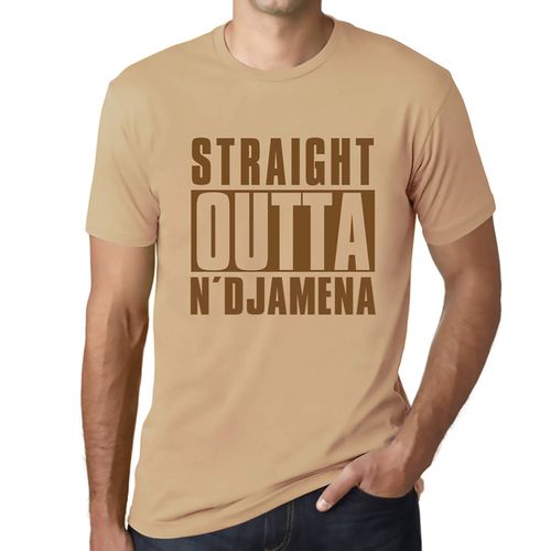 Homme Tee-Shirt Tout Droit Sorti De N'djamena - Straight Outta N'djamena - T-Shirt Graphique Éco-Responsable Vintage Cadeau Nouveauté