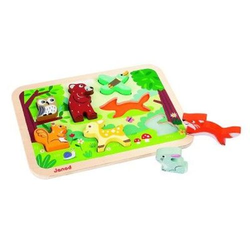 Encastrement 7 Pièces En Bois : Chunky Puzzle Forêt