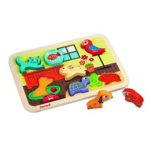 Encastrement 7 Pièces En Bois : Chunky Puzzle Animo