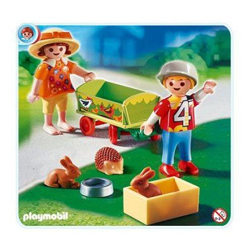 Playmobil City Life 4349 - Enfants Avec Chariot Et Petits Animaux