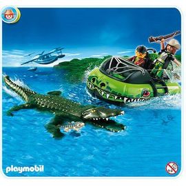 Playmobil Wild Life 4446 - Braconniers Et Aéroglisseur Avec Alligator