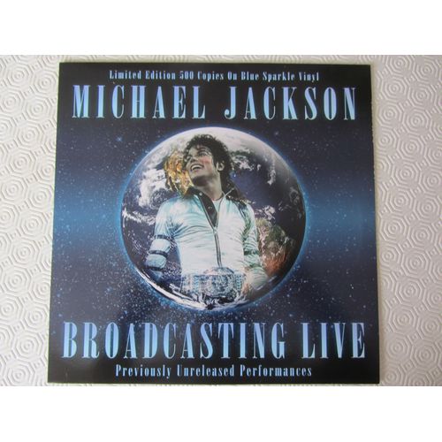 Broadcasting Live (Disque Bleu Pailleté Tirage 500ex.) : Jam - Billy Jean - Black Or White - We Are The World - Heal The World - Gone Too Soon - Etc..