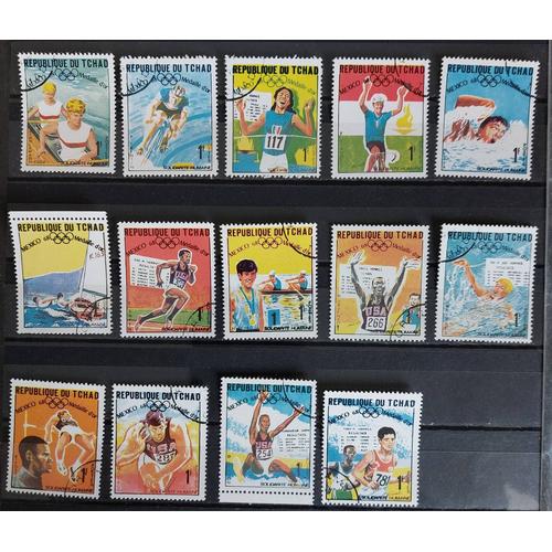 Timbres Tchad Jeux Olympiques Mexico 1968
