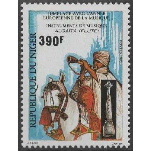 République Du Niger, Timbre-Poste Y & T N° 703, 1985 - Année Européenne De La Musique, Instruments De Musique, Flute