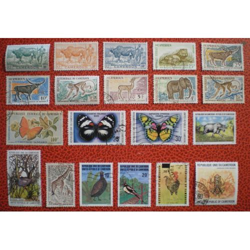 Lot De 20 Timbres Tous Différents - Cameroun - Animaux