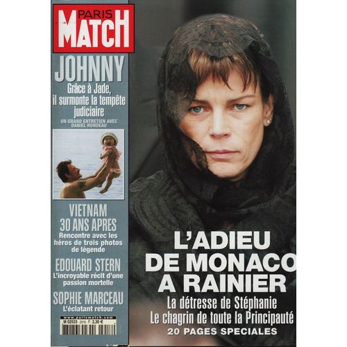 Paris Match / 20-04-2005 N°2918 : Sophie Marceau (6p) - Johnny Hallyday (8p) - Jean Reno (3p)