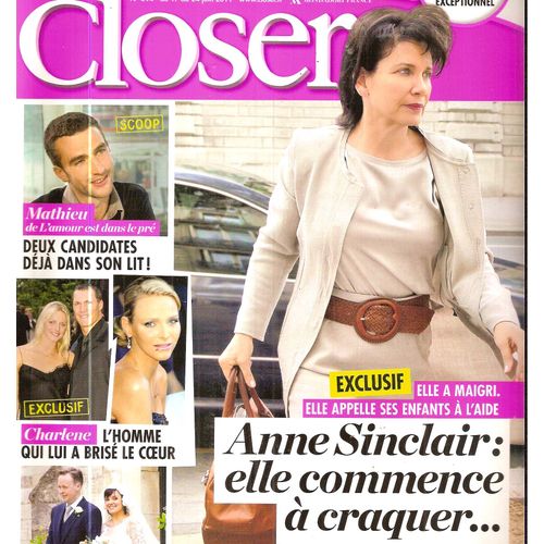 Closer 00314 Anne Sinclair, Dsk, Dominique Strauss-Kahn, Charlène & L'homme Qui Lui A Brisé Le Coeur