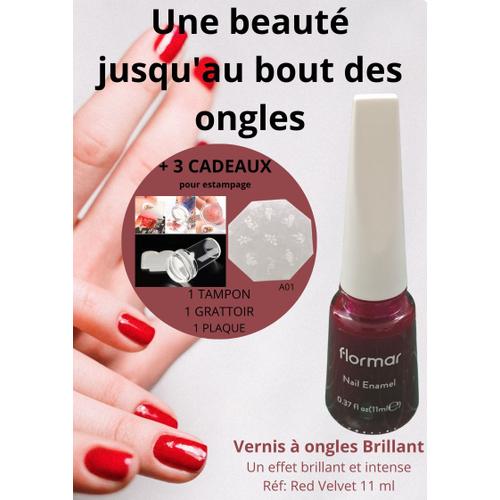 Vernis À Ongles Brillant Et Intense Aubergine ( Red Velvet ) Flormar 11 Ml Rouge