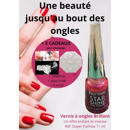 Vernis À Ongles Brillant Nacré Rose ( Slayer Fuchsia ) Flormar 11 Ml Rose