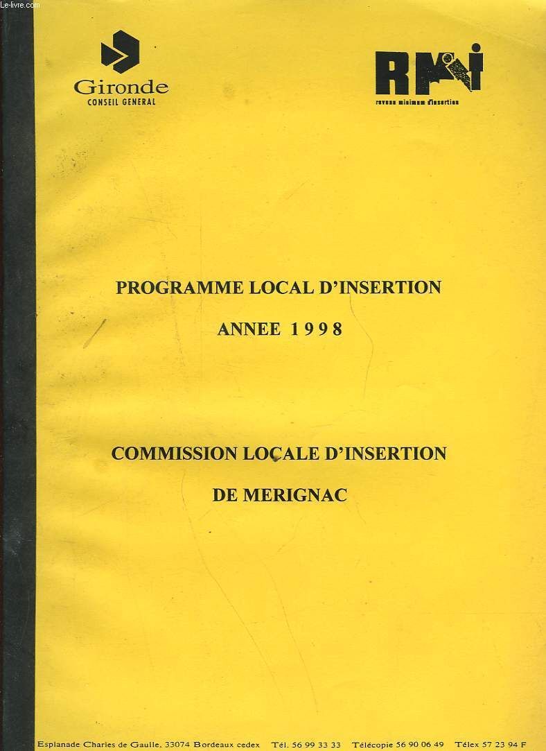 Programme Local D'insertion - Commission Locale D'insertion De Meri...