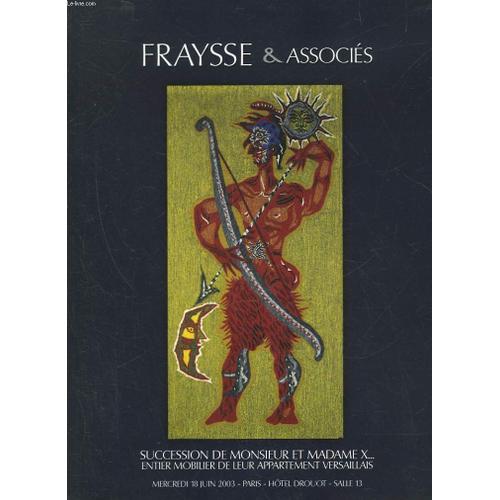 1 Catalogue De Vente Aux Encheres - Succession De Monsieur Et Madame X. Entier Mobilier De Leur Appartement Versailles