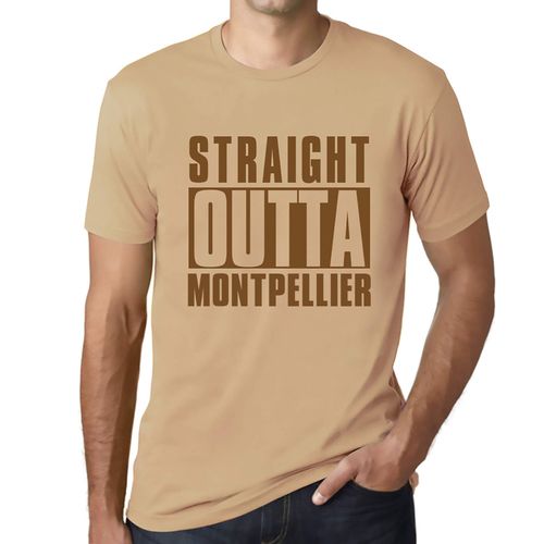 Homme Tee-Shirt Tout Droit Sorti De Montpellier - Straight Outta Montpellier - T-Shirt Graphique Éco-Responsable Vintage Cadeau Nouveauté
