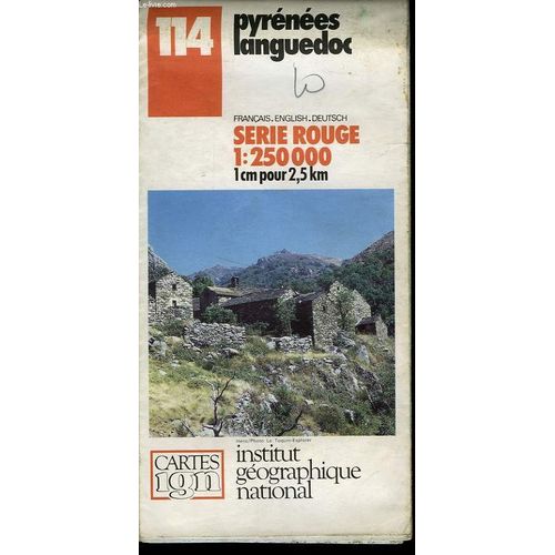 Ign, Carte Touristique 1:250000, N°114, Pyrenees Languedoc