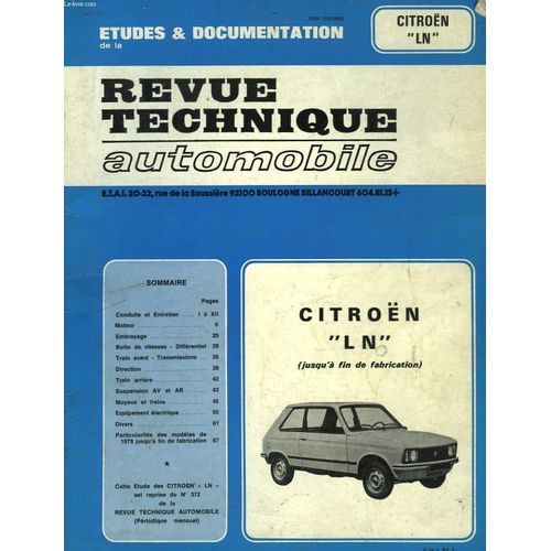 Revue Technique Automobile : Citroën Ln
