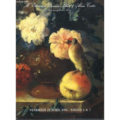 Catalogue De La Vente Aux Enchères Du 29 Avril 1994, À Drouot-Richelieu. Dessins, Aquarelles Et Gouaches, Tableaux Anciens Et Du Xixe, Sculptures Et Bronzes, Instruments De Musique ...