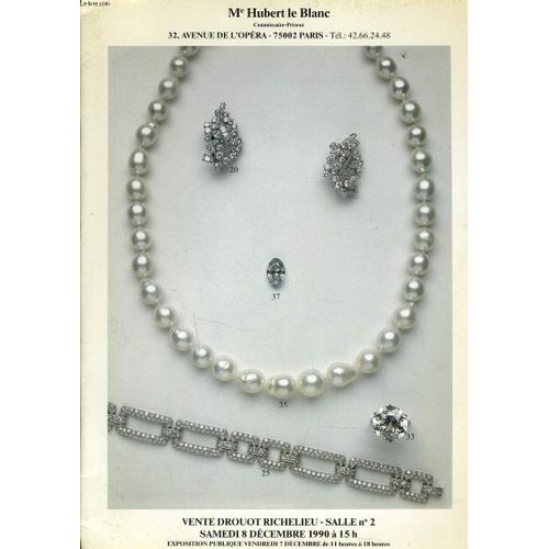 Catalogue De Vente Aux Encheres : Important Bijoux Anciens Et Moderne Signés : Cartier, Van Cleef Et Arpels, Boucheron, Mauboussin, Bulgari, Hermes, Lalaounis, Fred, Perrin, Rolex Le Samedi ...