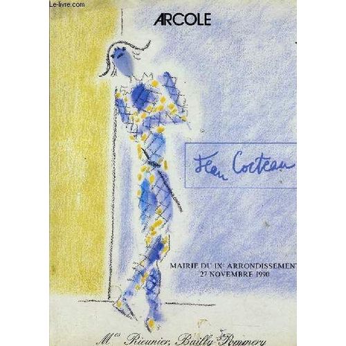 Catalogue De Vente Aux Encheres : Jean Cocteau Lithographie, Dessins, Céramiques, Sculptures, Le Mardi 27 Novembre 1990 À La Mairie Du Ixe Arrondissement.