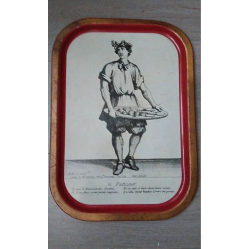Plateau Métal Patisfrance - Modèle Le Pâtissier Rouge
