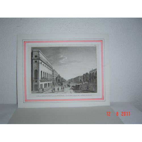 Gravure Xixe Paris/Vue Des Boulevard Prise Dutheatre Italien