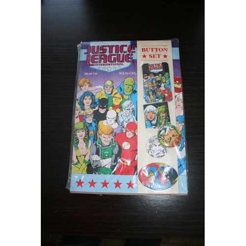 Dc Comics Batman - Green Lantern - Wonder Woman - Flash Plaquette De 4 Badges Originaux D'époque Neufs !