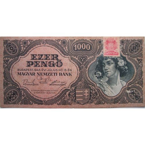 Hongrie Billet 1000pengô 1945