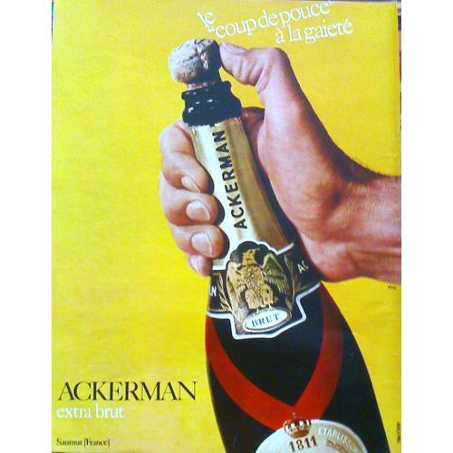 Publicité Ancienne (Novembre 1970) Pour Le Vin Mousseux " Ackerman " Produit Dans La Région De Saumur